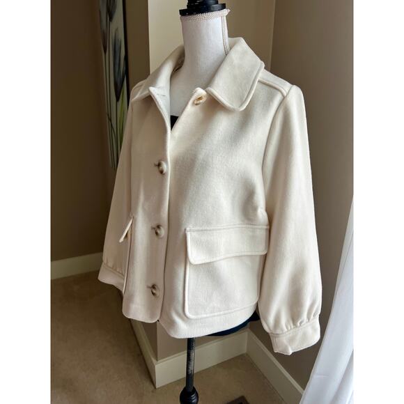 NWT Lauren Conrad cream wool blend jacket size 0X - Picture 3 of 7